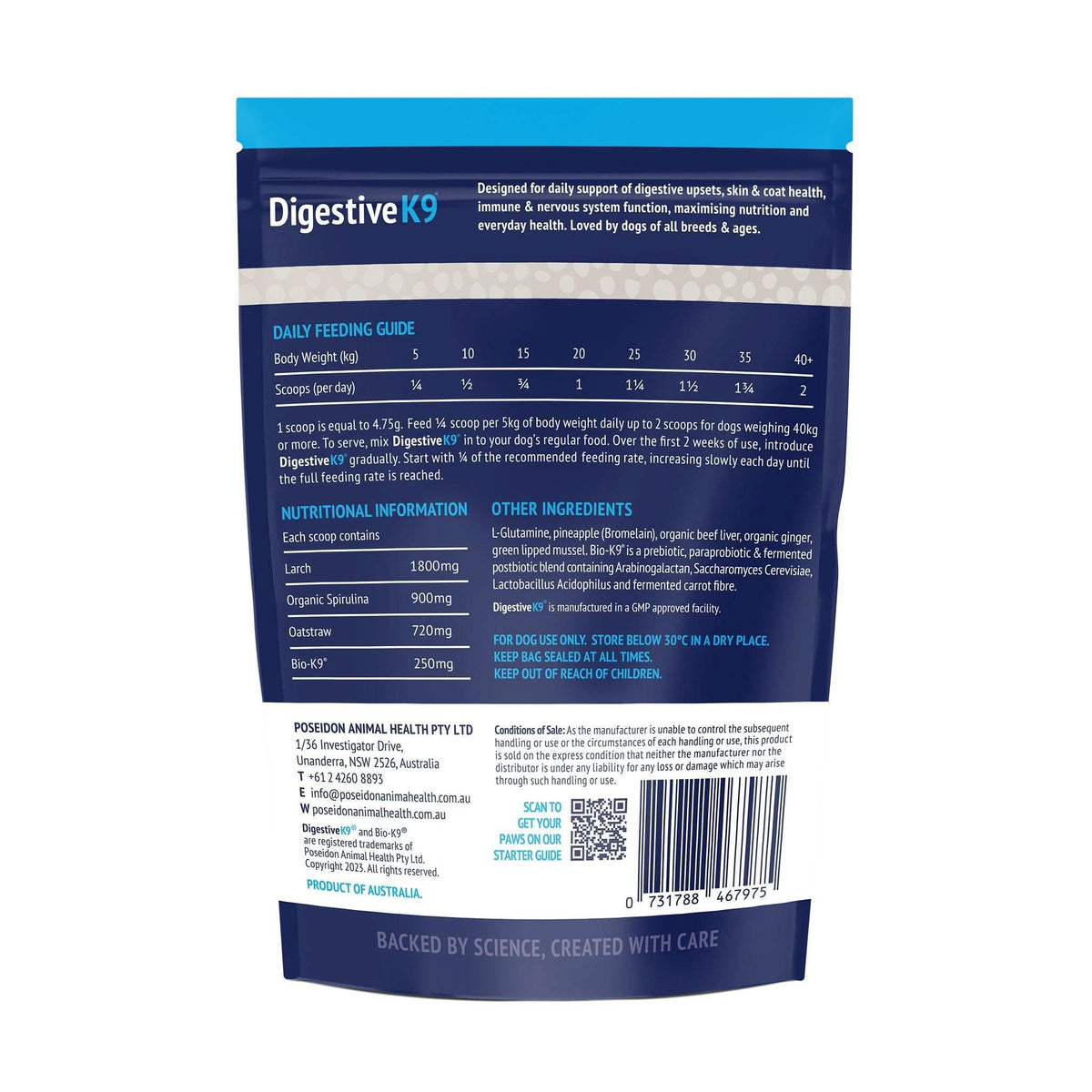 Digestive K9 Powder. A Canine Gut Health Supplement for Dogs.